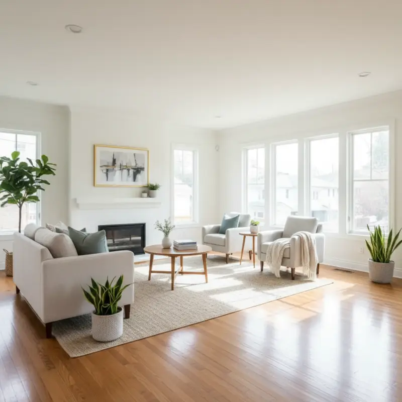 Fully restored room after water damage restoration